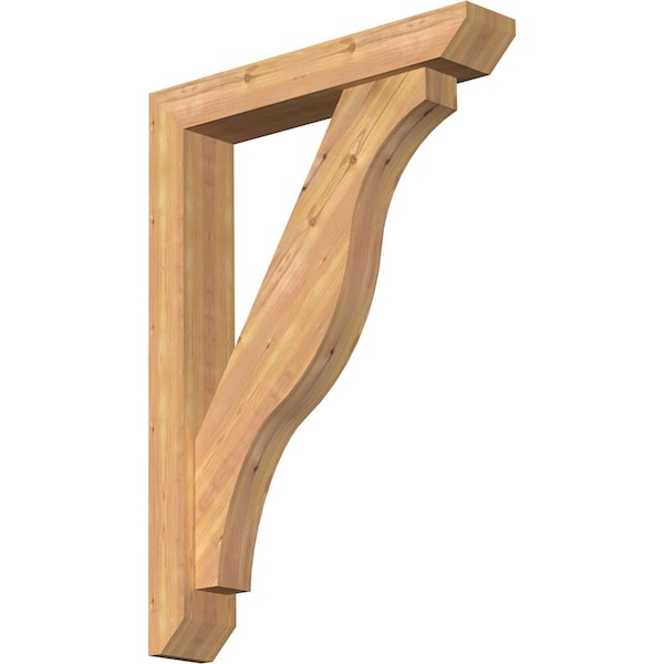 Ekena Millwork Funston Slat Smooth Bracket w/ Offset Brace, Western Red Cedar, 5 1/2"W x 30"D x 42"H BKT0604X30X42FST06SWR - main